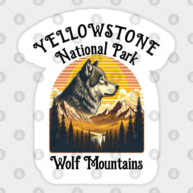 Majestic Wolf of Yellowstone Sticker by coollooks